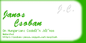 janos csoban business card